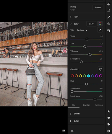 Mô tả cách preset lightroom tone lạnh