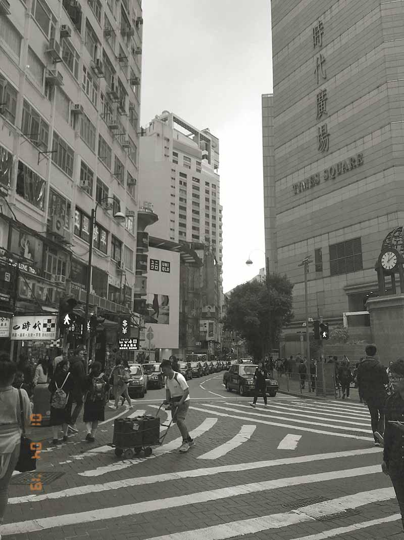 A zebra crossing in Causeway Bay taken with 'Calla Cam'.
