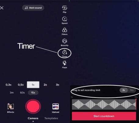 Chức năng hẹn giờ quay của tiktok