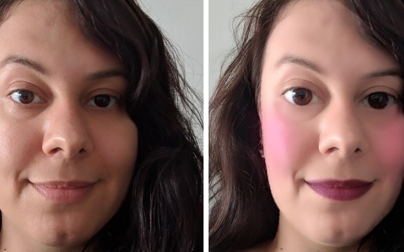 Hình ảnh sử dụng app makeup không phù hợp