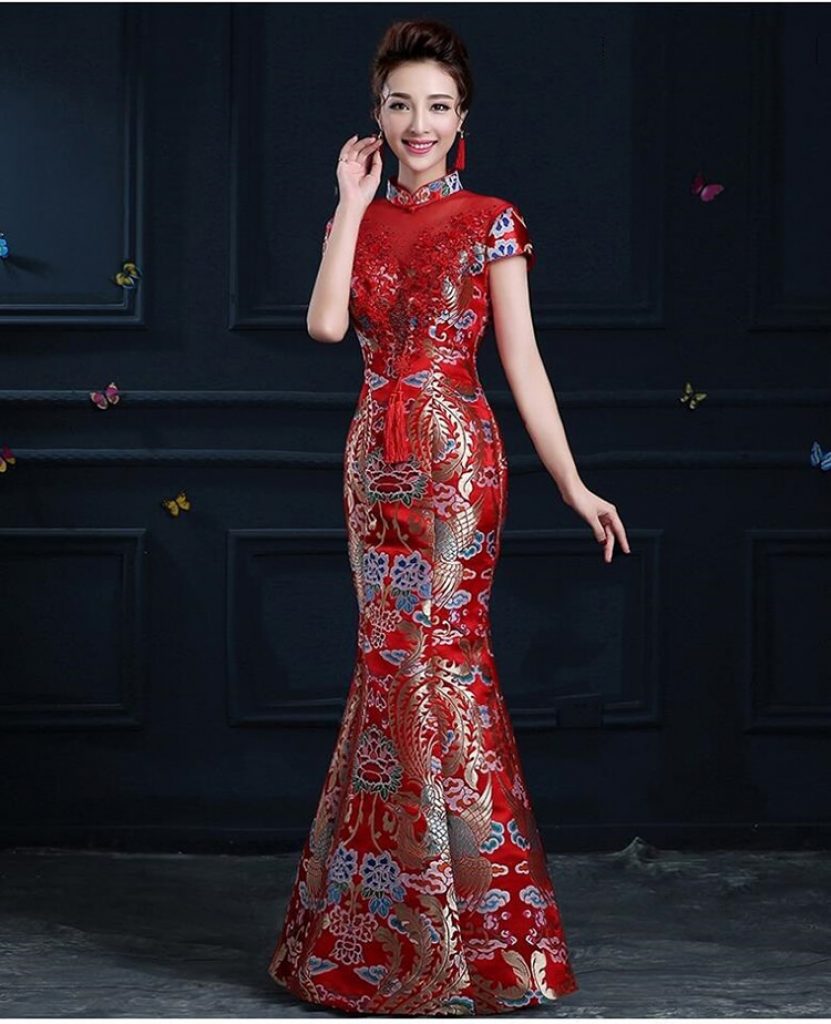 Áo sườn xám cách tân hiện đại trong ảnh cưới cổ trang Trung Quốc độc đáo, mới lạ