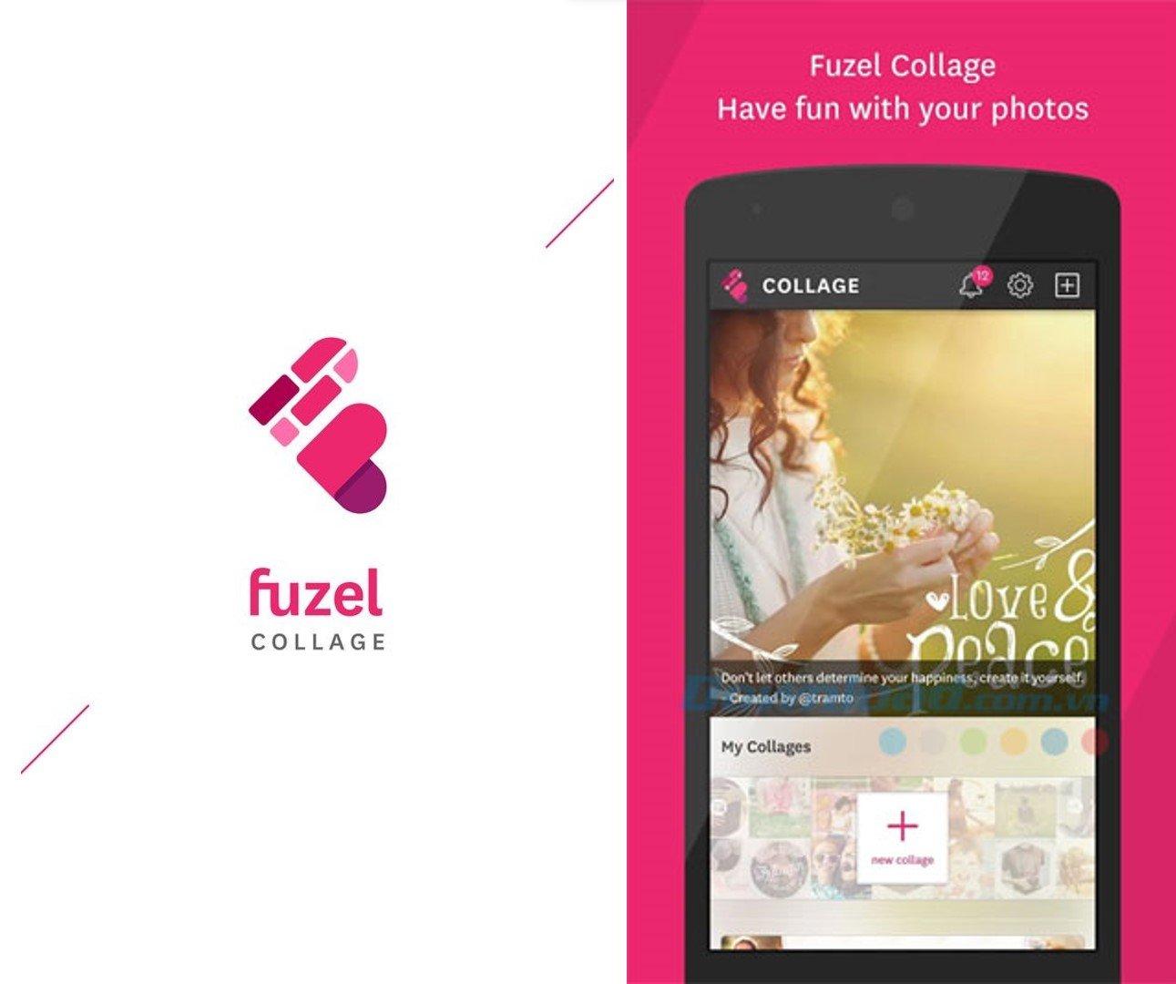 Fuzel Collage thiết kế giao diện đơn giản, dễ dùng