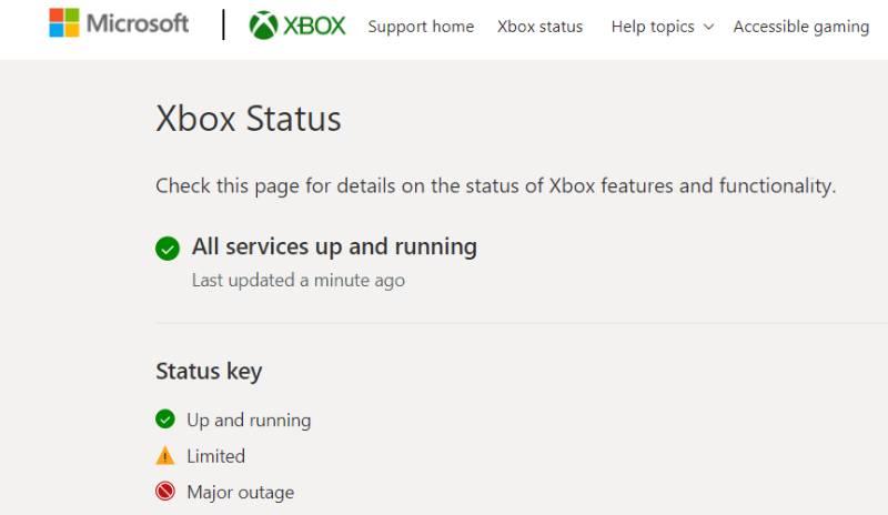 Kiểm tra trạng thái của máy chủ Xbox để không gặp tình trạng lỗi