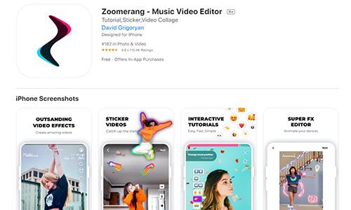 Zoomerang - ứng dụng chỉnh sửa video với đa dạng hiệu ứng