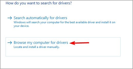 Chọn Browse my computer for drivers