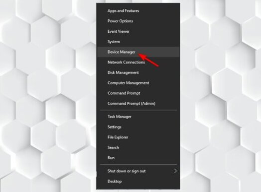 Lựa chọn Device Manager trên màn hình hiển thị