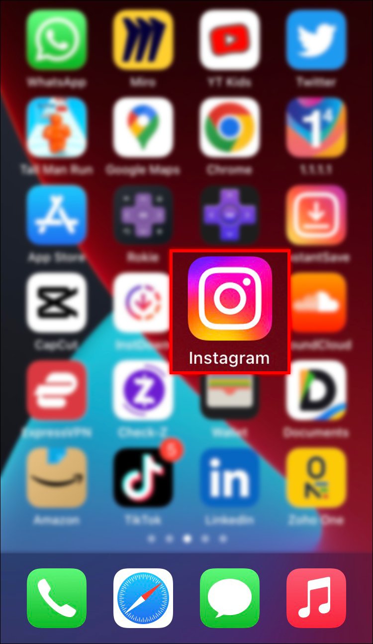 Mở ứng dụng Instagram trên hình