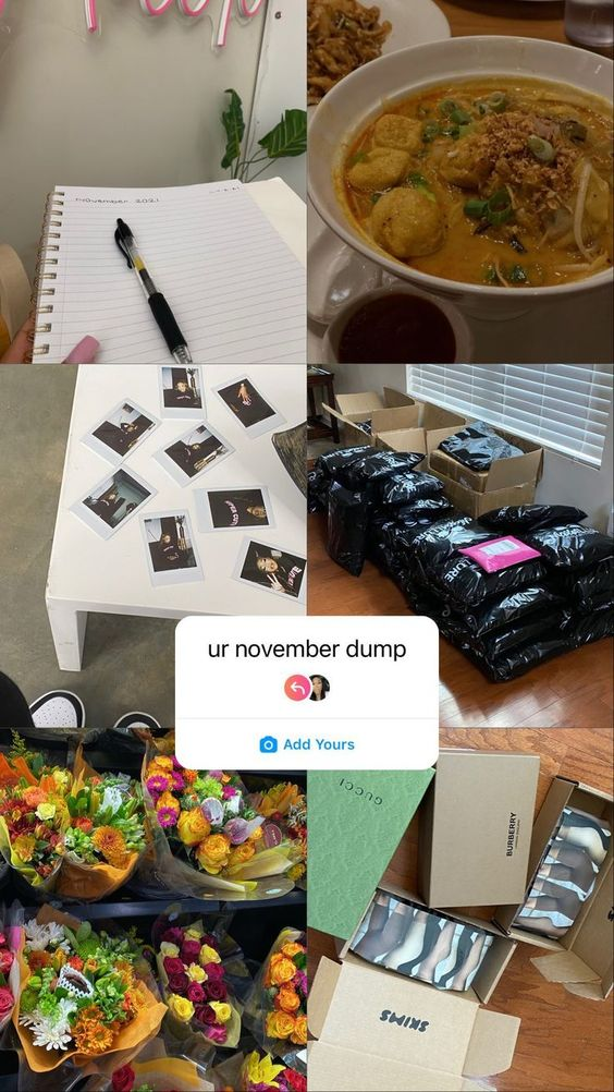 Mô tả ngắn gọn về cuộc sống của bạn qua 6 tấm ảnh với “November dump” (Nguồn: sưu tầm trên Pinterest)